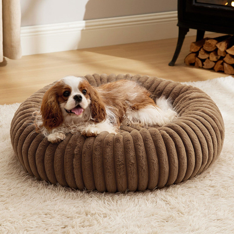 Pet High Grammage Plush Vertical Stripe Warm Bed Mat