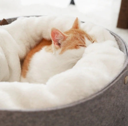 Comfortable Plush Pet Sleeping Bed Cozy Rest Nest