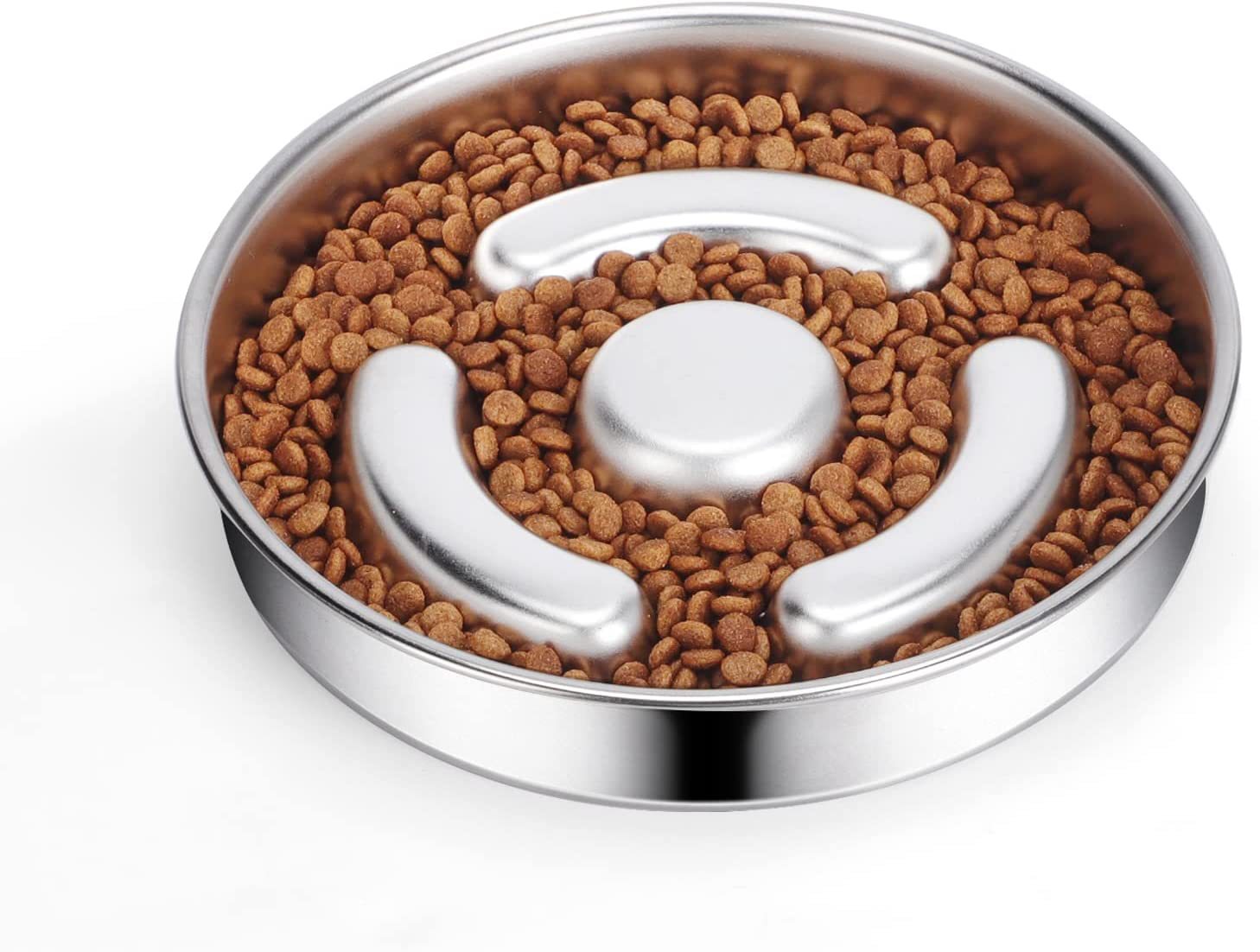 Pet Stainless Steel Slow Feeding Neck Protector Bowl