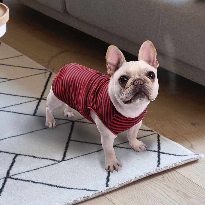 Pet Striped Crew Neck Tank Top T-Shirt Apparel