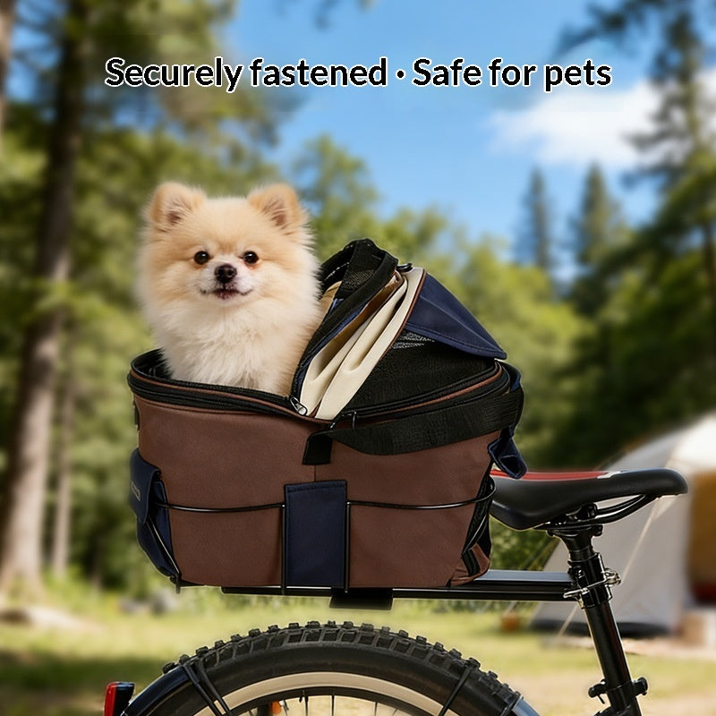 Foldable Canvas Pet Rear Seat Carrier Travel Bag