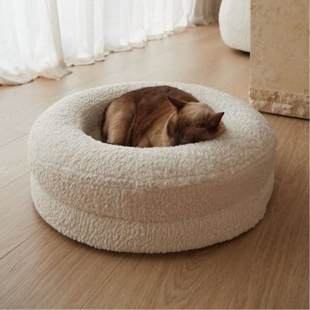 Pet Solid Color Leisure Round Nest Bed