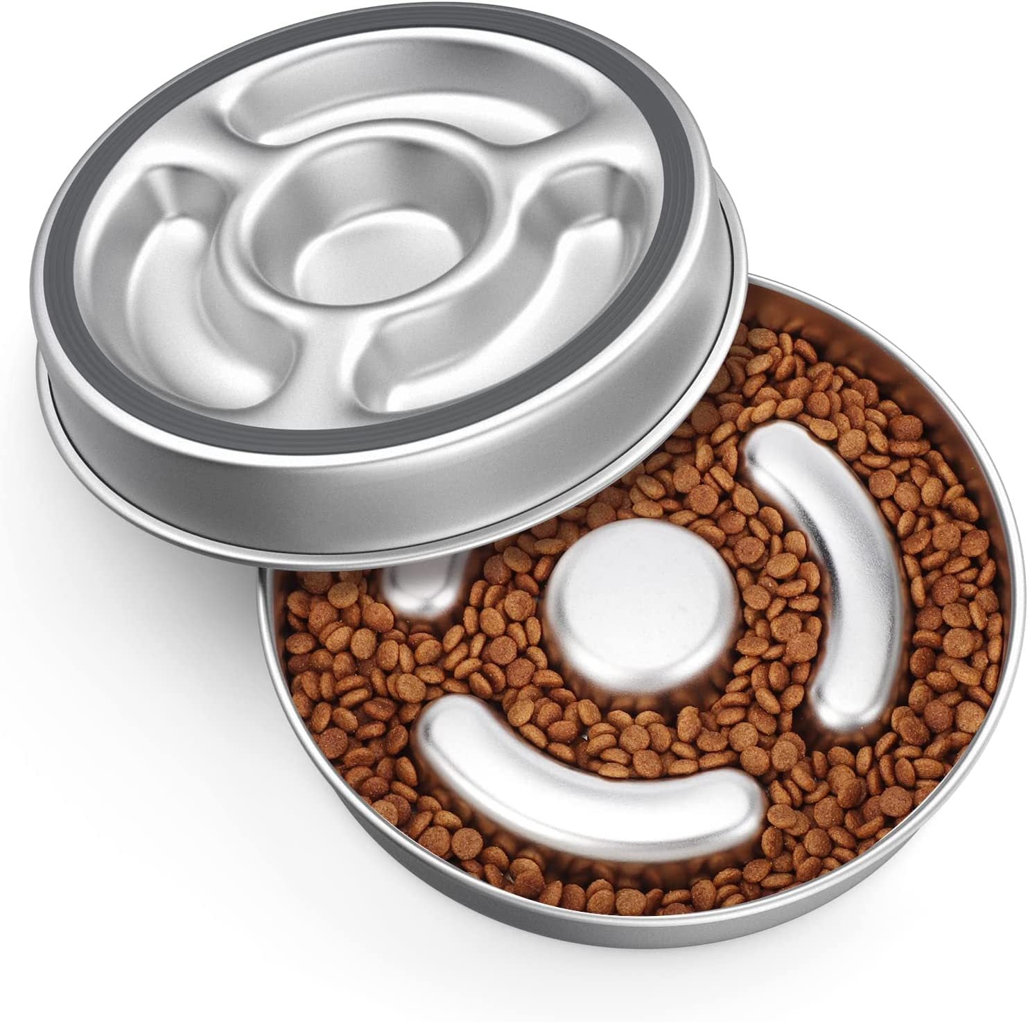 Pet Stainless Steel Slow Feeding Neck Protector Bowl