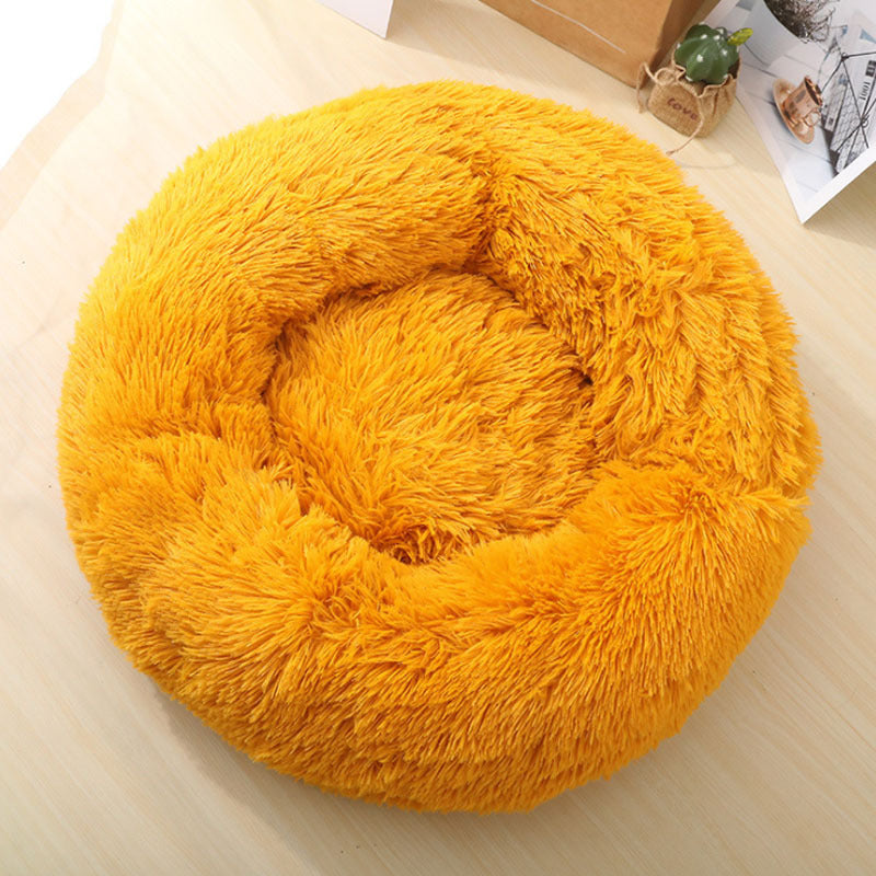 Pet Soft Thick Cotton Plush Round Bed