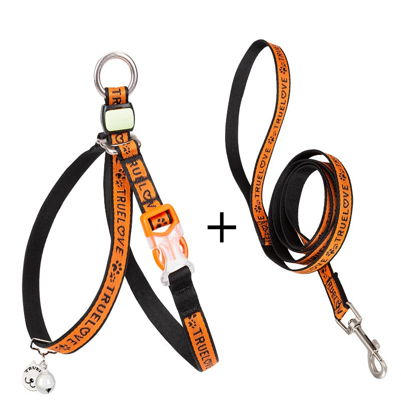 Pet Bell Chest Strap Vest Haulage Rope Leash