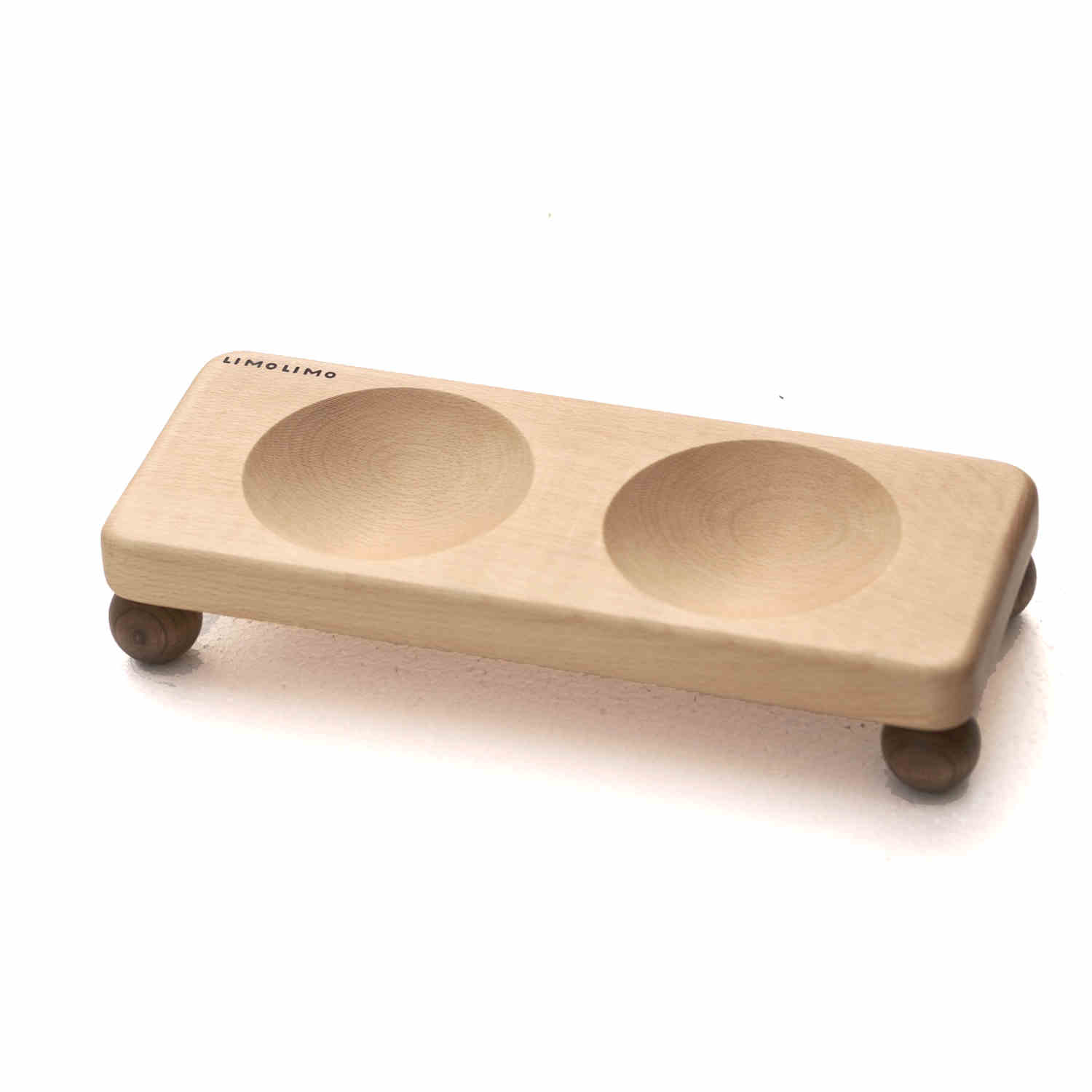 Pet Solid Wood Ceramic Feeding Bowl Elevated Dish Stand