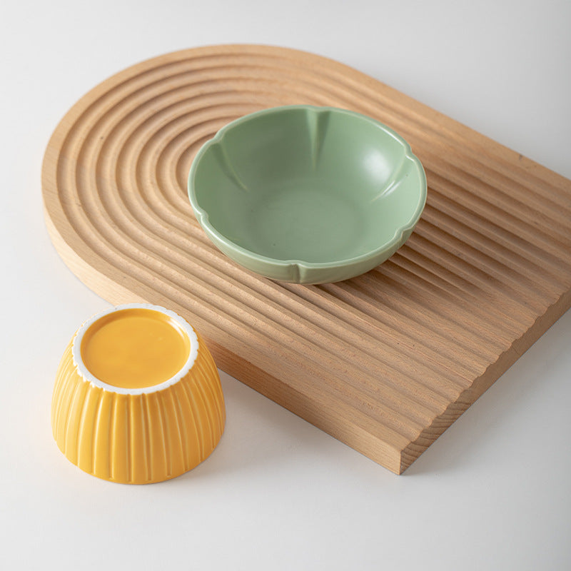 Pet Macaron Candy Color Ceramic Feeding Bowl Dish