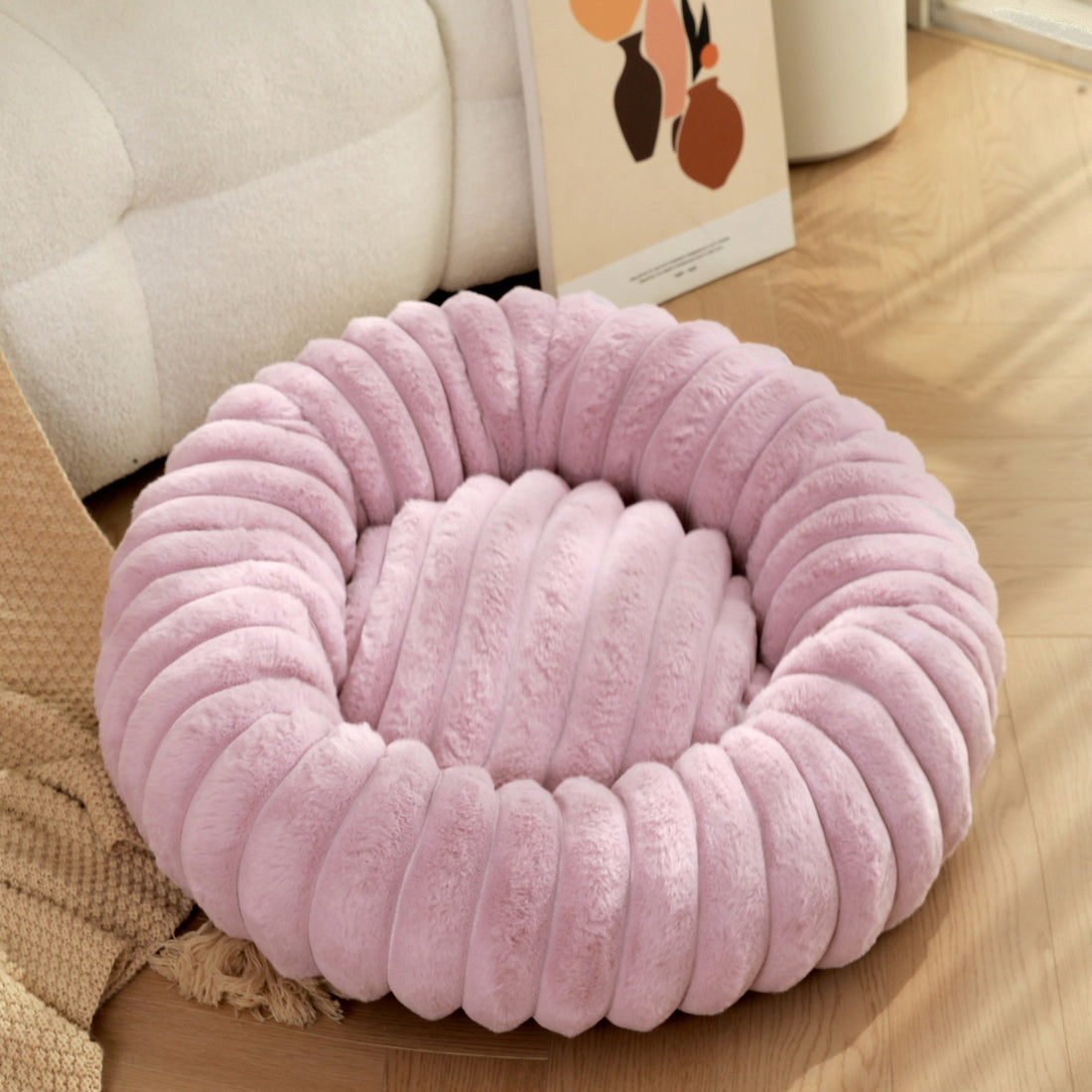 Pet High Weight Plush Round Warm Winter Nest Bed