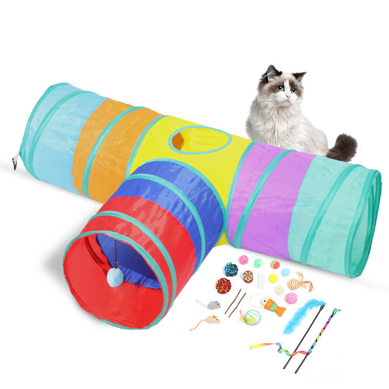 Pet Foldable Tunnel Climbing Path Interactive Toy