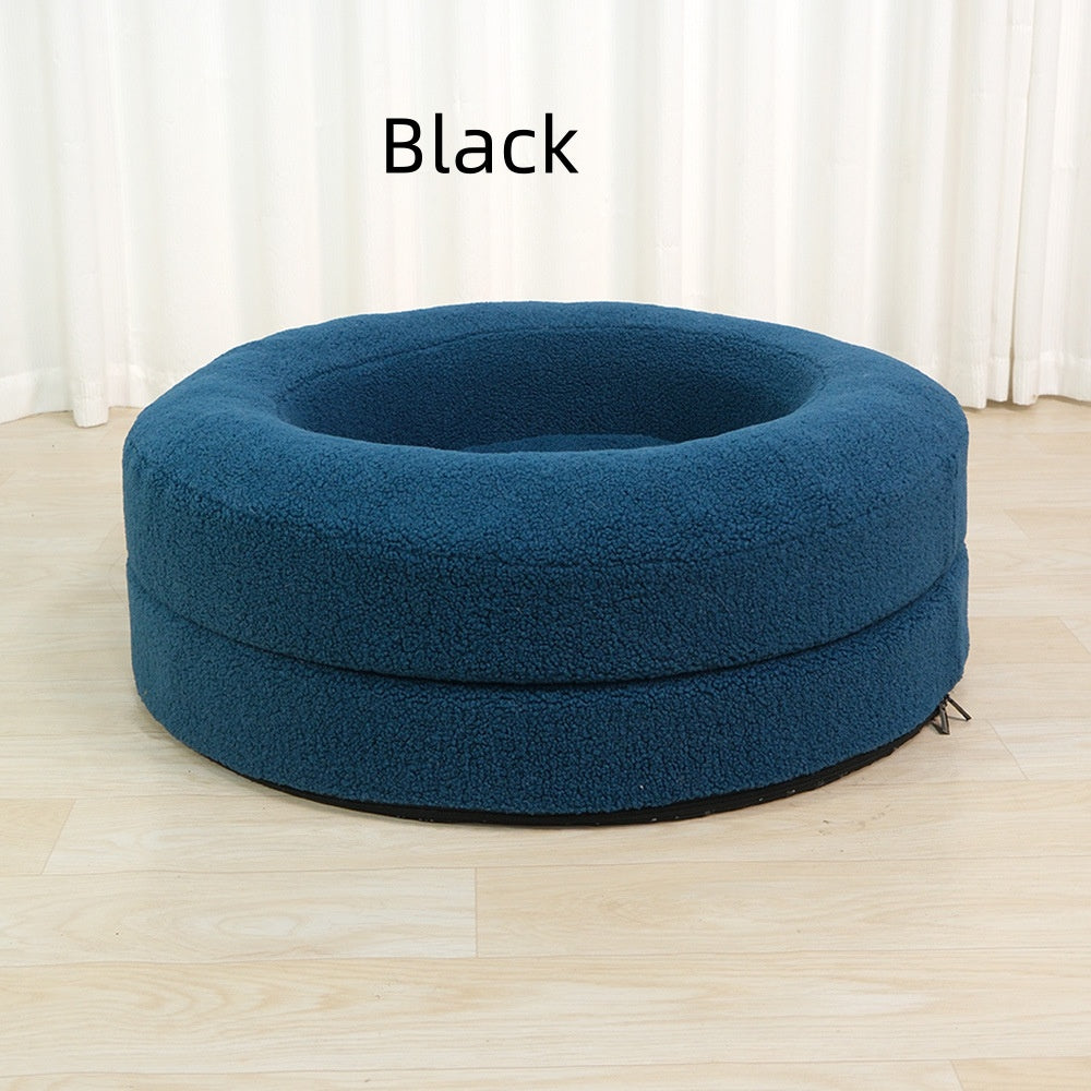 Pet Solid Color Leisure Round Nest Bed