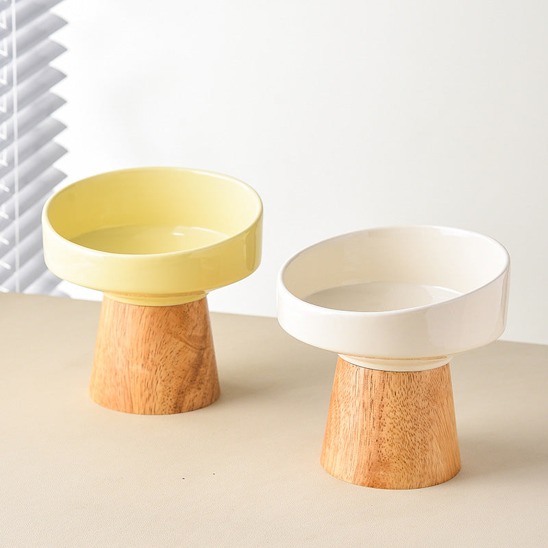 Pet Ceramic Elevated Food Water Dining Bowl