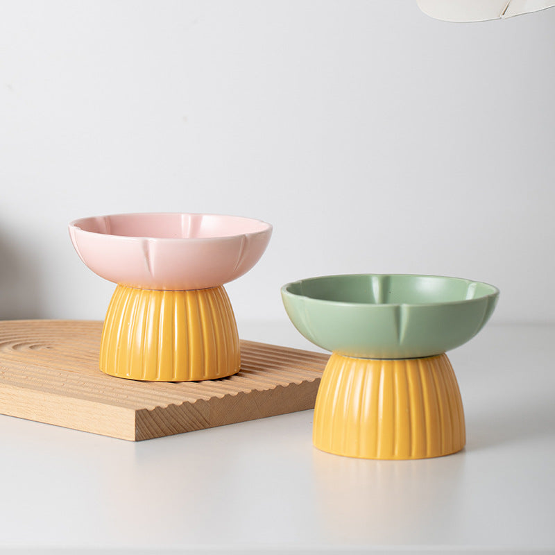 Pet Macaron Candy Color Ceramic Feeding Bowl Dish