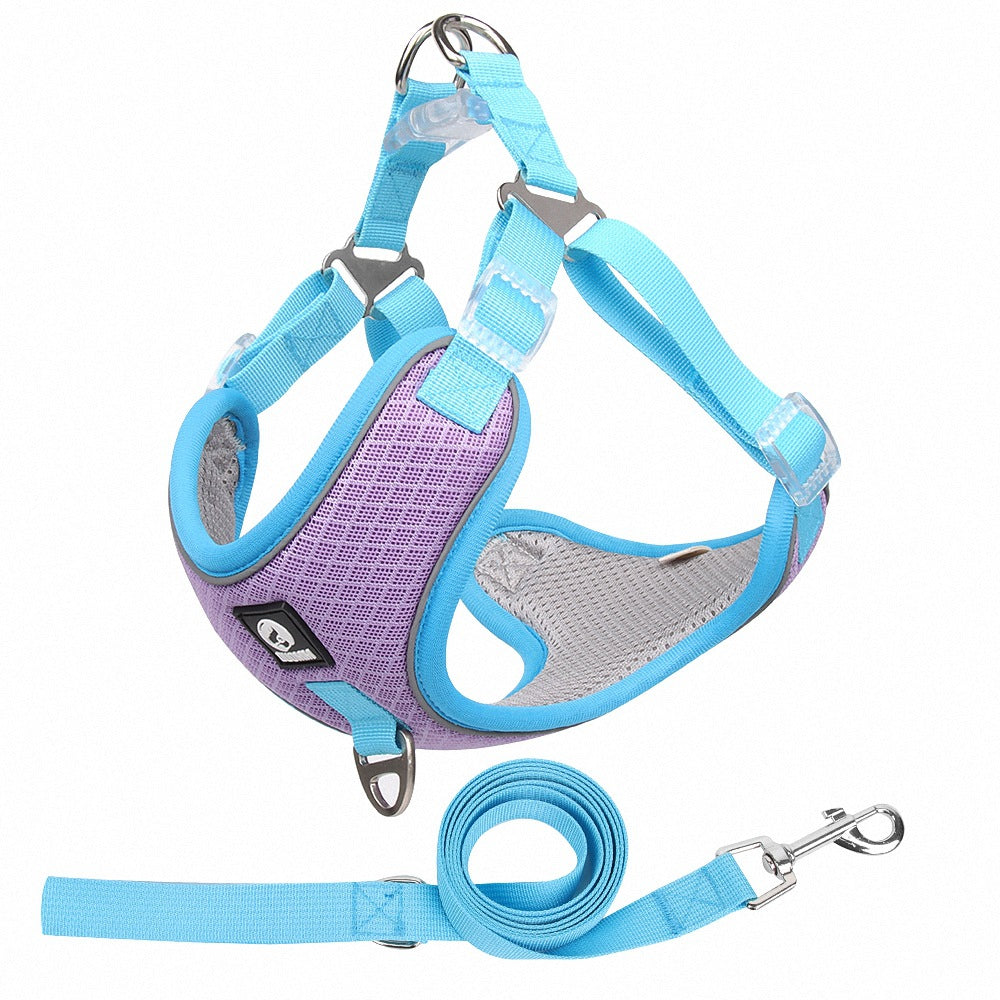 Pet Harness Leash Adjustable Breathable Walking Set