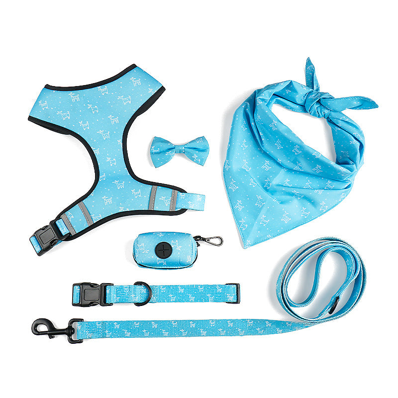 Pet Bow Harness Adjustable Walking Leash Set