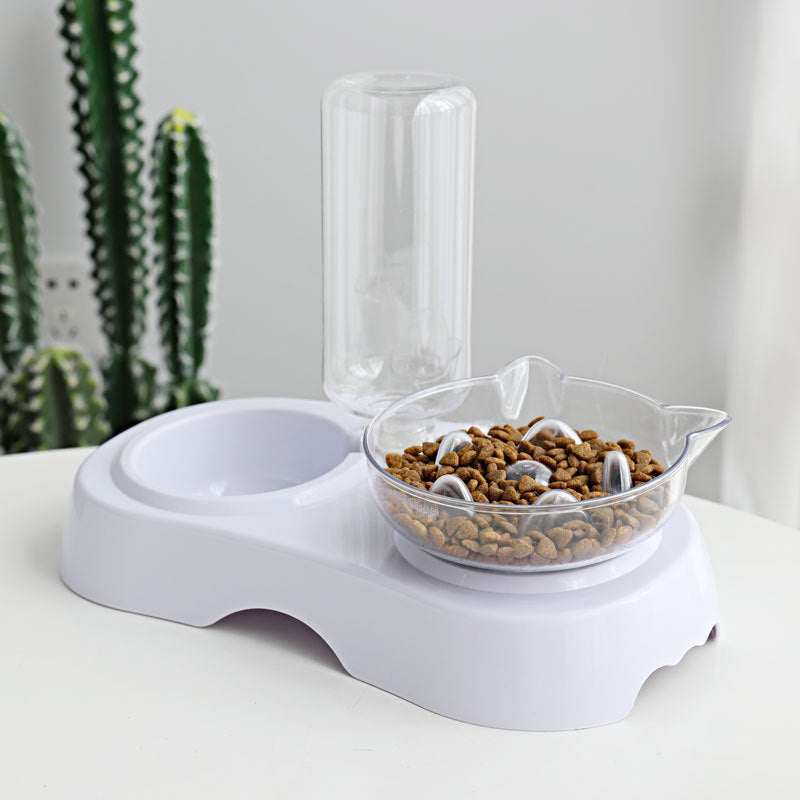 Pet Transparent Plastic Feeding Drinking Bowl