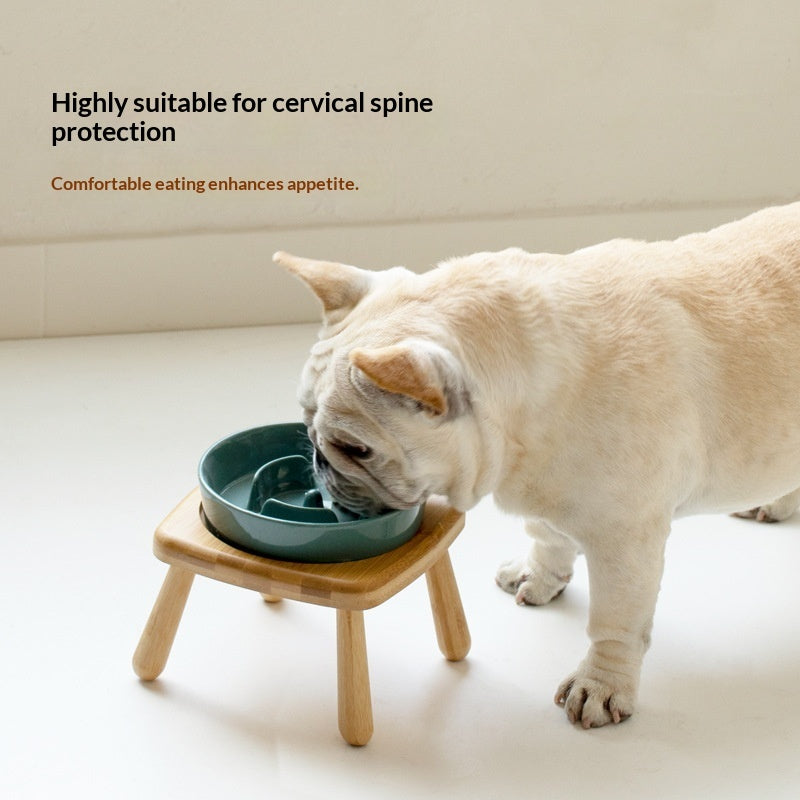 Pet Ceramic Slow Feeding Anti Choking Tip Proof Bowl