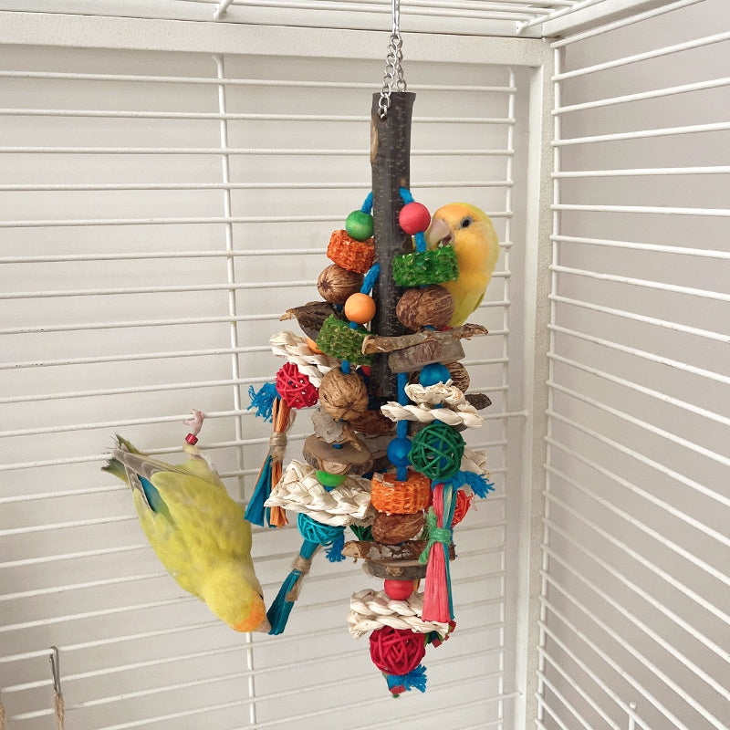 Parrot Decompression Toy Natural Material Color String Tearing Toy