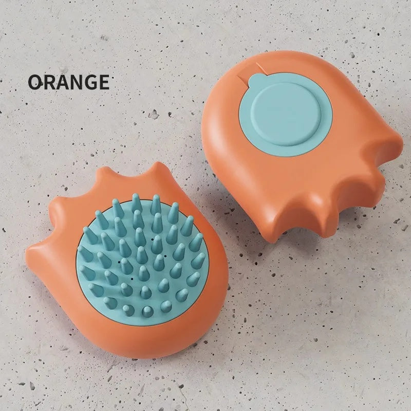 Pet Bath Massage Comb Shampoo Dispensing Grooming Brush
