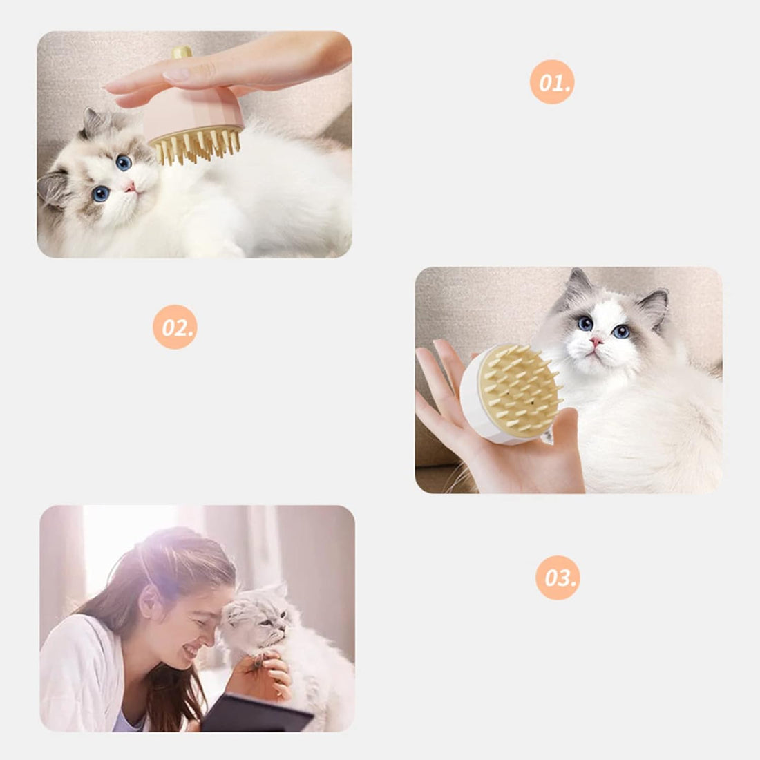 Pet Bath Massage Shampoo Grooming Brush Tool