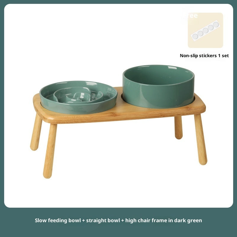 Pet Ceramic Slow Feeding Anti Choking Tip Proof Bowl