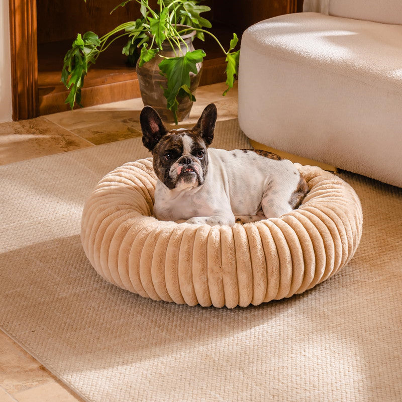 Pet High Grammage Plush Vertical Stripe Warm Bed Mat