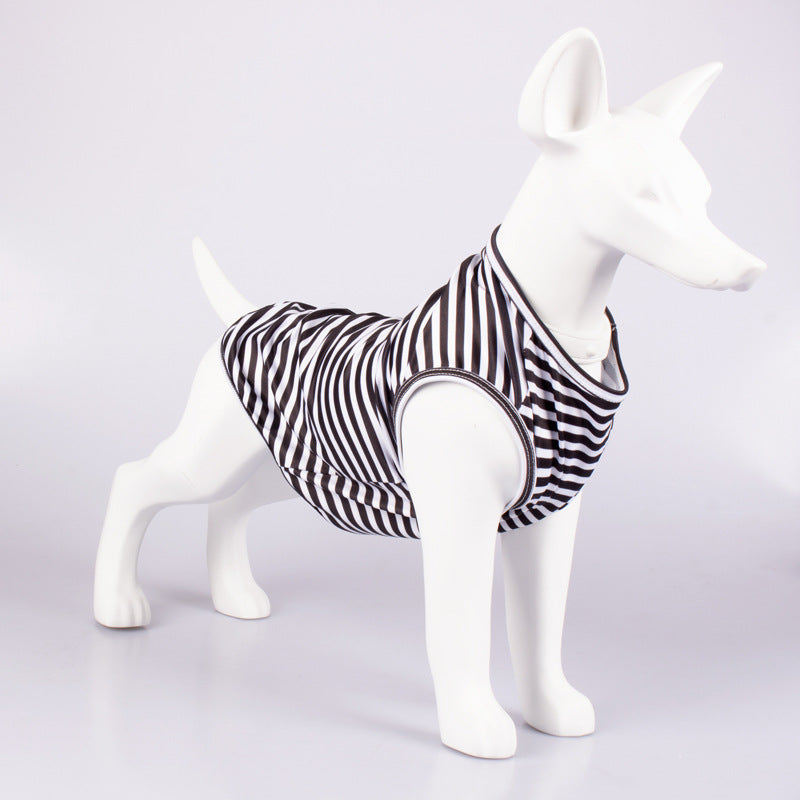 Pet Striped Crew Neck Tank Top T-Shirt Apparel
