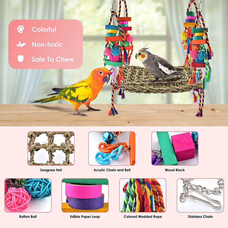 Parrot Climbing Net Hammock Bird Cage Toy