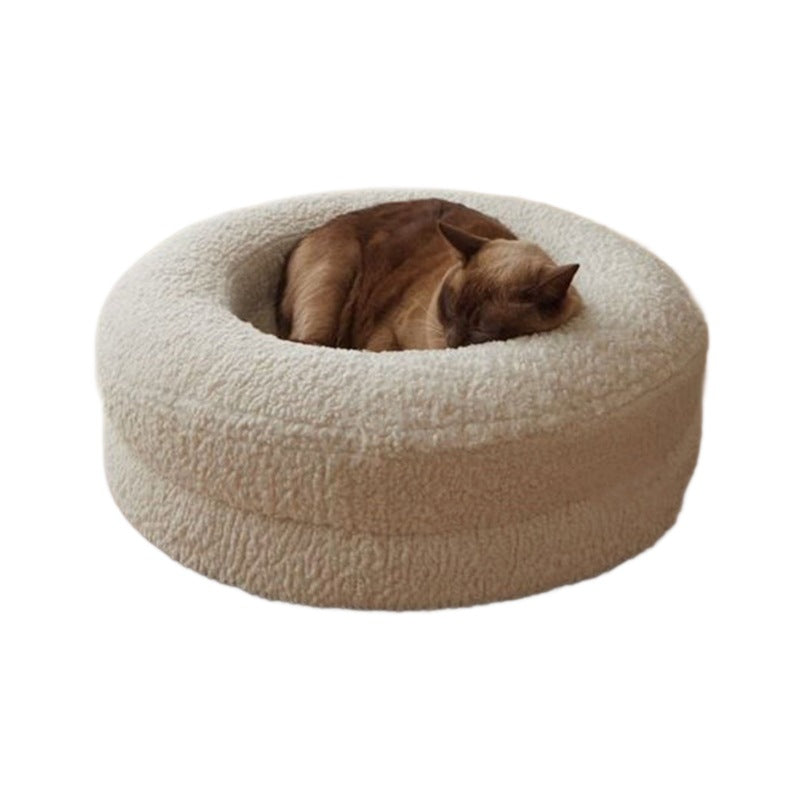 Pet Solid Color Leisure Round Nest Bed