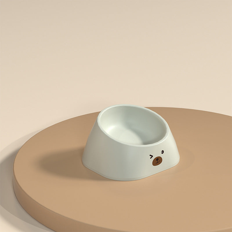 Pet Stainless Steel Tilted Cervical Support Feeding Bowl