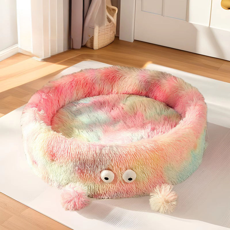 Pet Winter Warm Cute Monster Round Nest Bed House