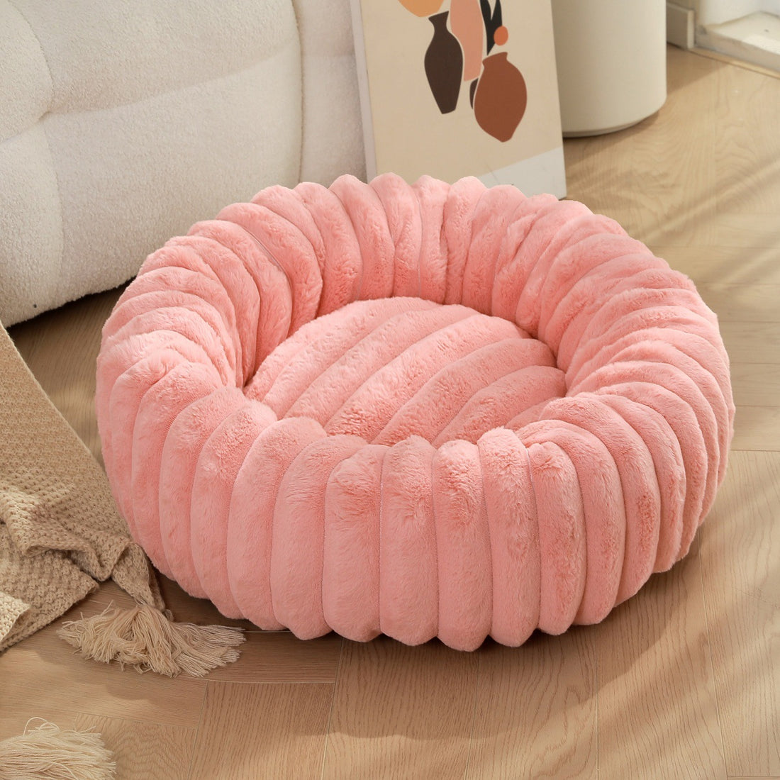 Pet High Weight Plush Round Warm Winter Nest Bed
