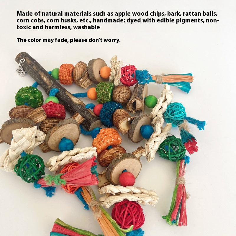 Parrot Decompression Toy Natural Material Color String Tearing Toy