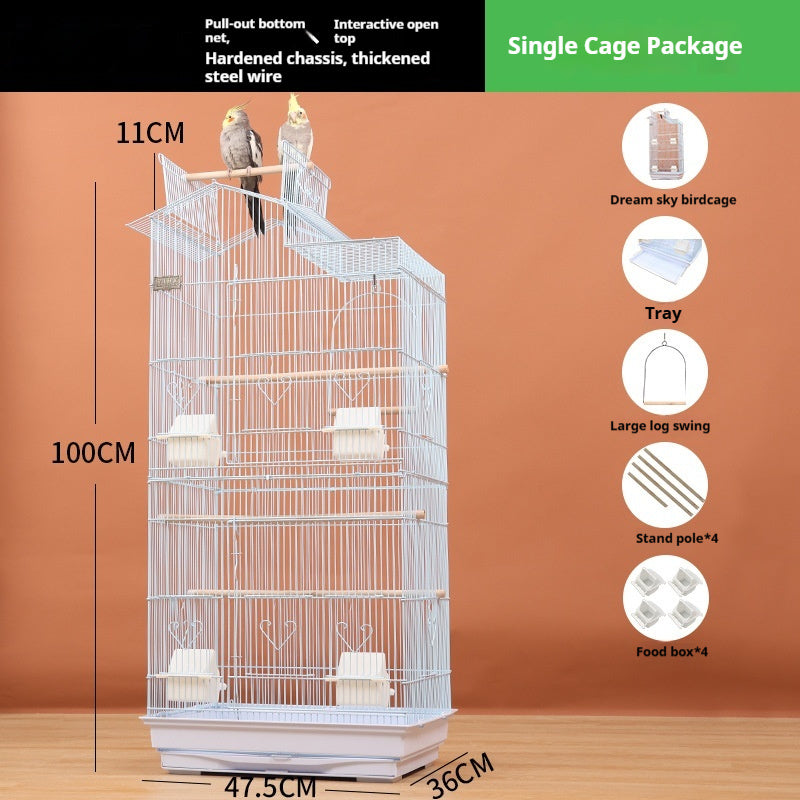 Luxury Large Parrot Cage Tiger Skin Villa Breeding Cage