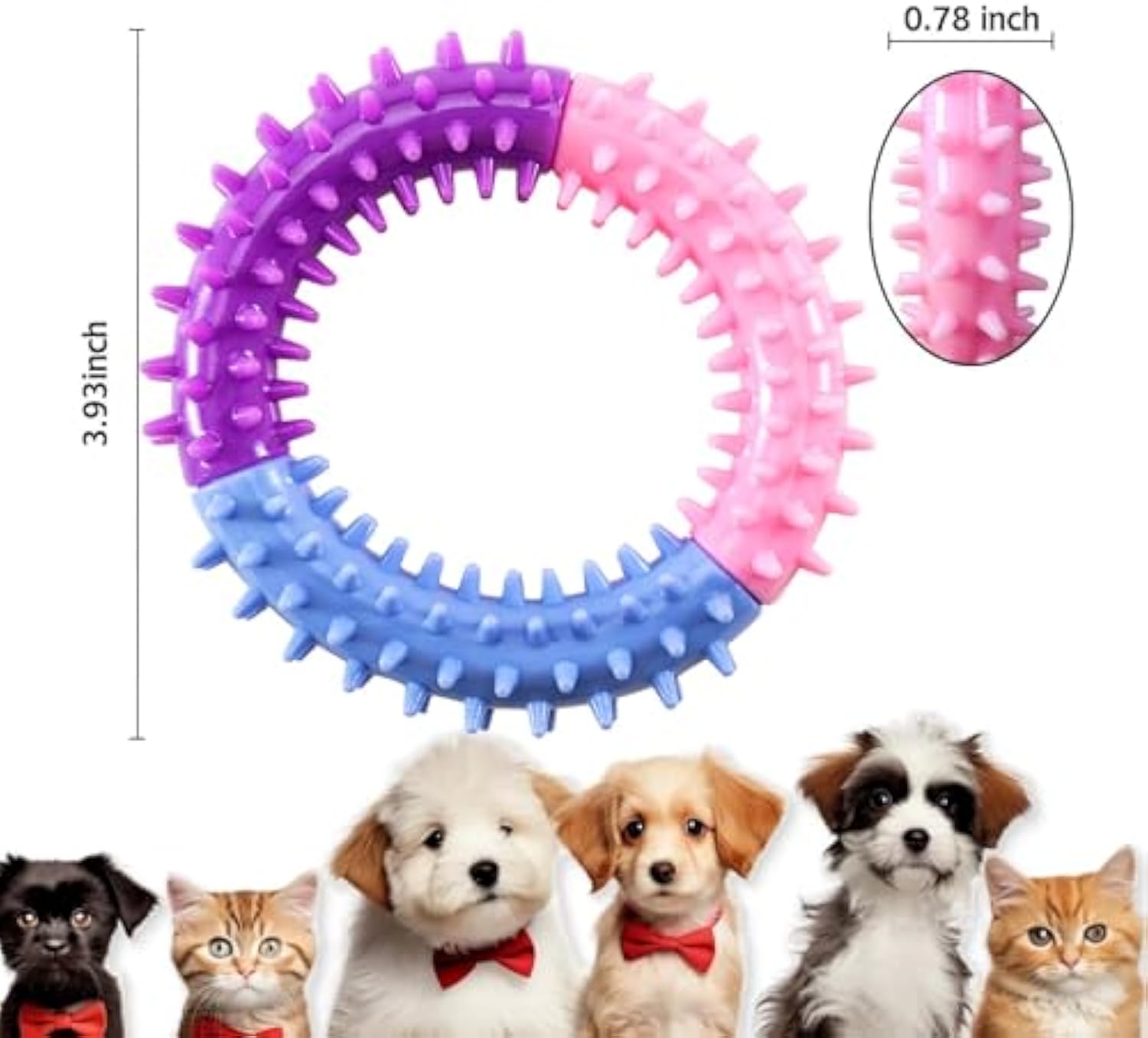 Pet Rubber Chew Ring Teething Interactive Toy For Pets