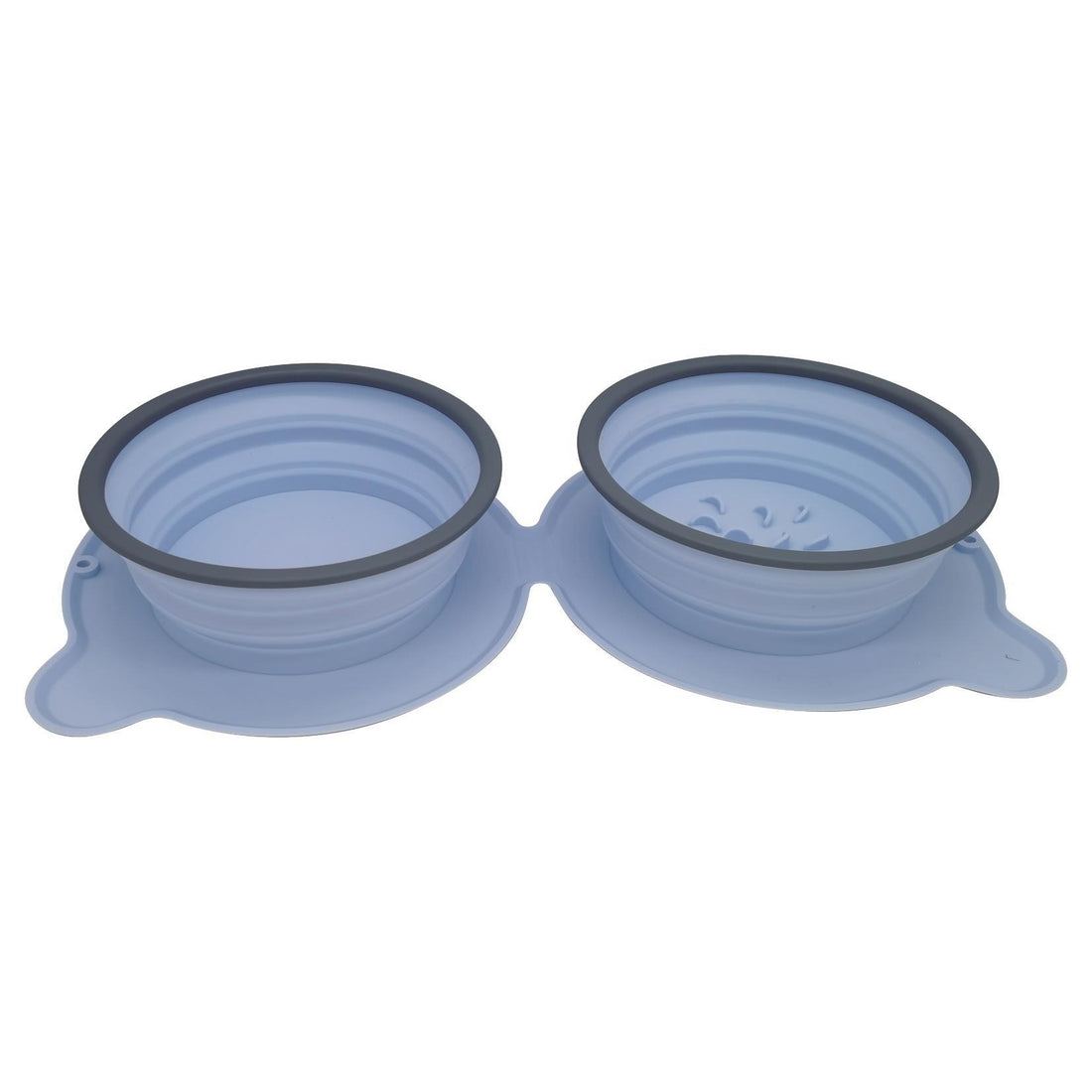 Pet Portable Silicone Double Foldable Non Slip Travel Feeding Bowl