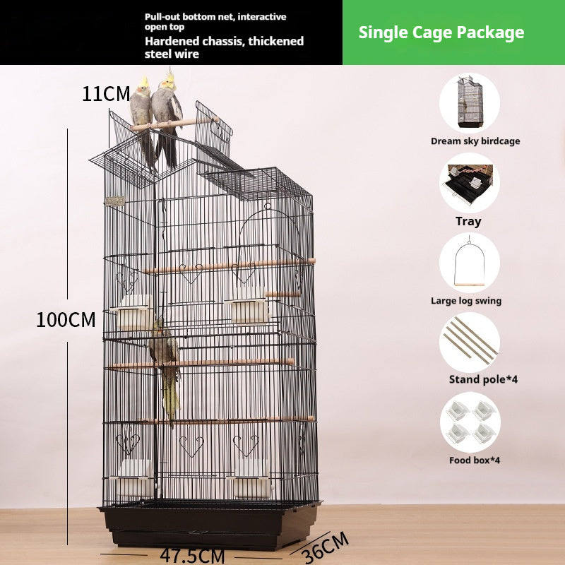 Luxury Large Parrot Cage Tiger Skin Villa Breeding Cage
