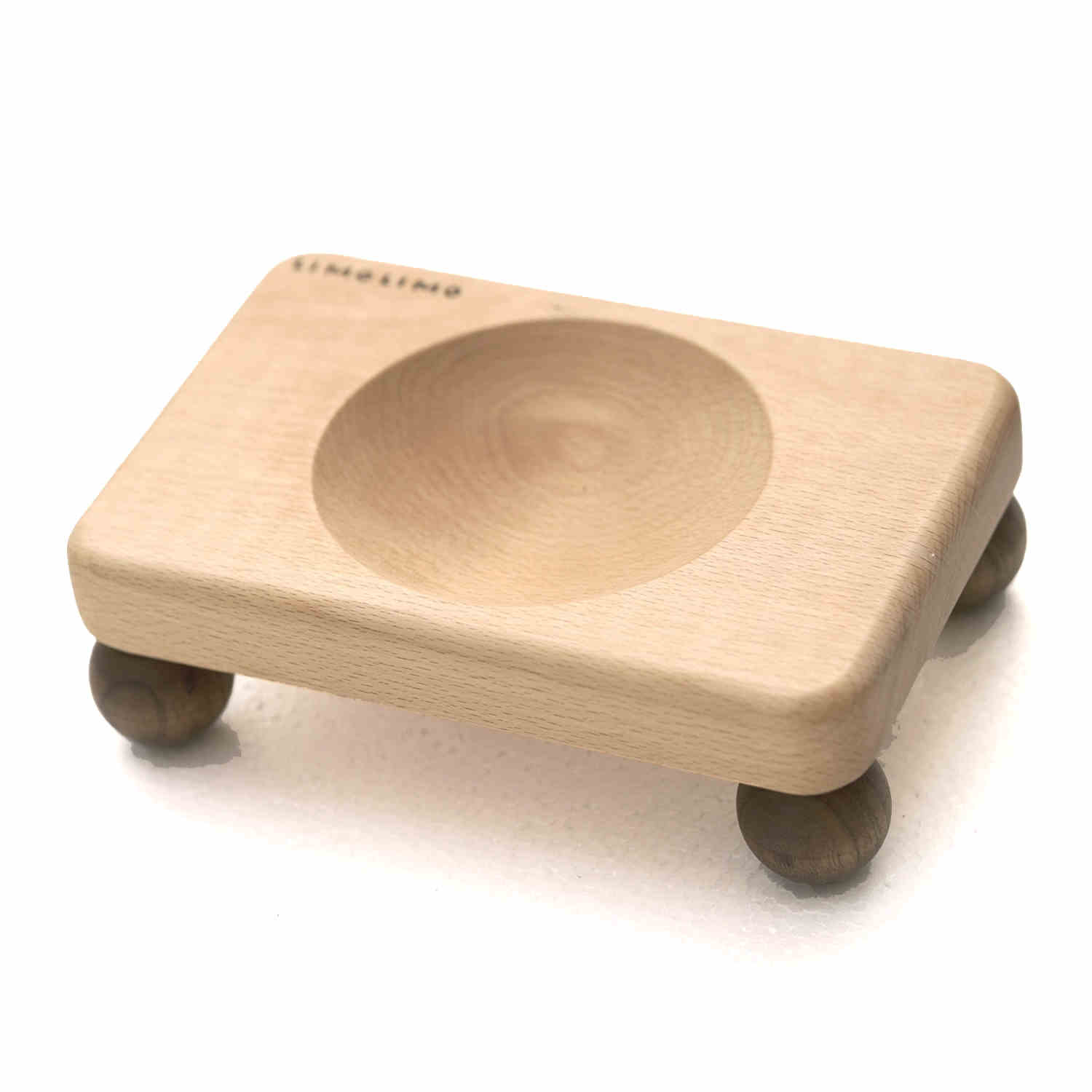 Pet Solid Wood Ceramic Feeding Bowl Elevated Dish Stand