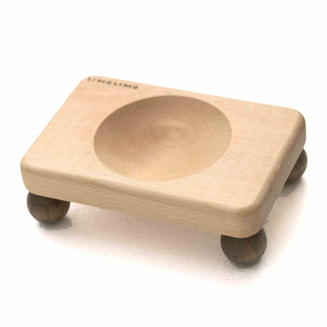 Pet Solid Wood Ceramic Feeding Bowl Elevated Dish Stand