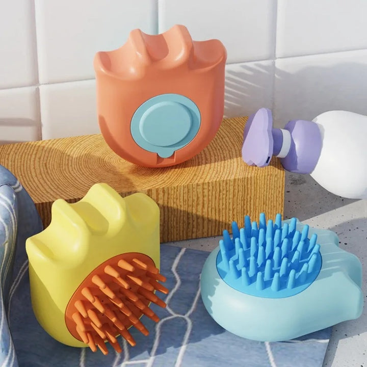 Pet Bath Massage Comb Shampoo Dispensing Grooming Brush