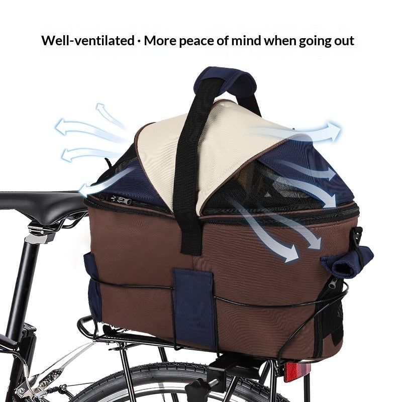 Foldable Canvas Pet Rear Seat Carrier Travel Bag