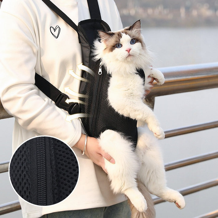 Pet Carrier Backpack Breathable Adjustable Front Travel Bag