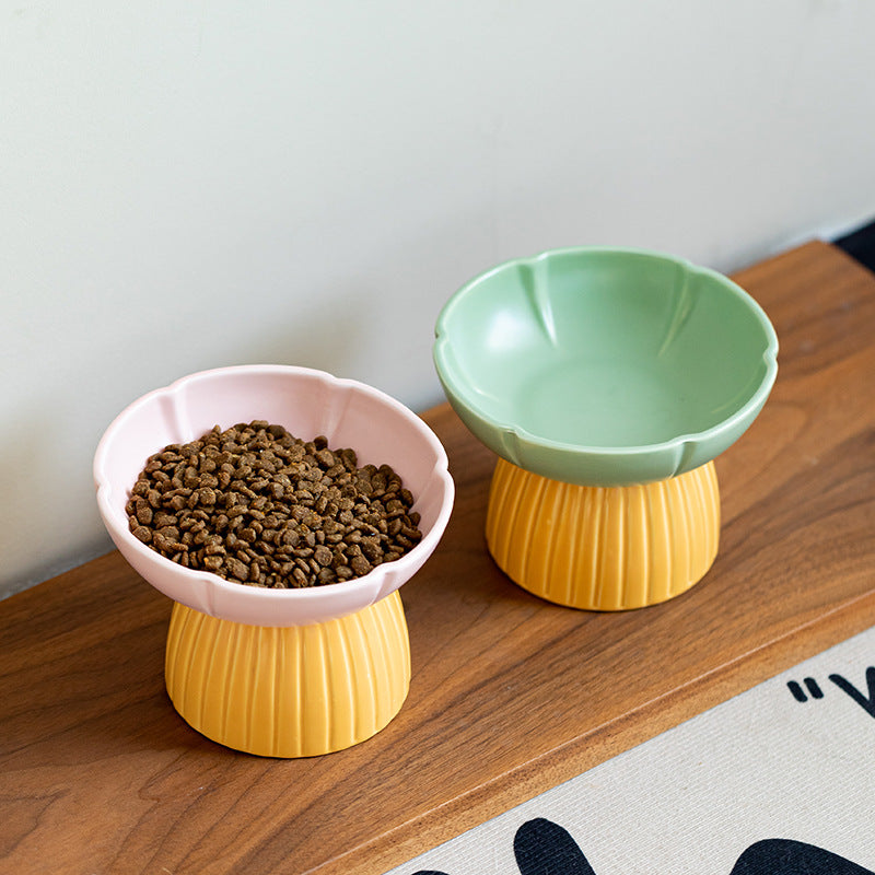 Pet Macaron Candy Color Ceramic Feeding Bowl Dish
