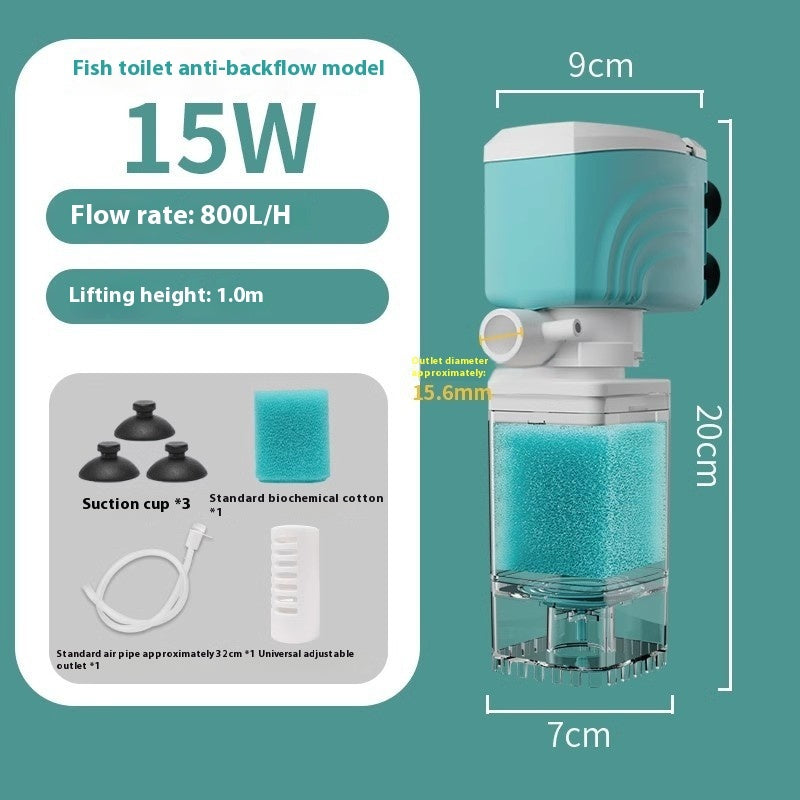 Anti Backflow Fish Tank Aerating Built In Filter System