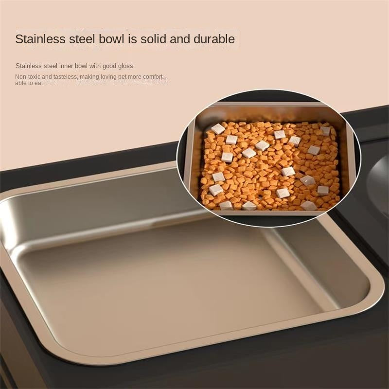 Pet Adjustable Stainless Double Elevated Feeding Bowl
