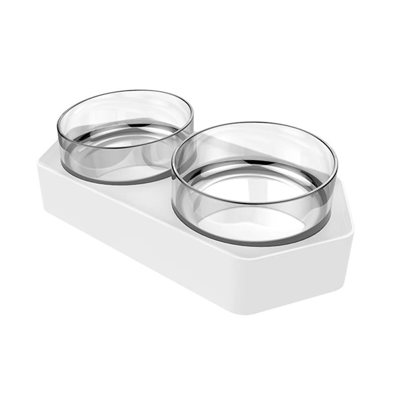 Pet Ceramic Double Bowl Cervical Spine Support Feeding Stand