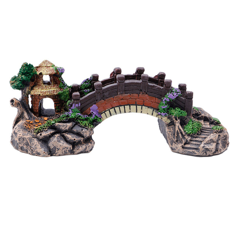 Aquarium Rockery Bridge Landscape Decoration Set
