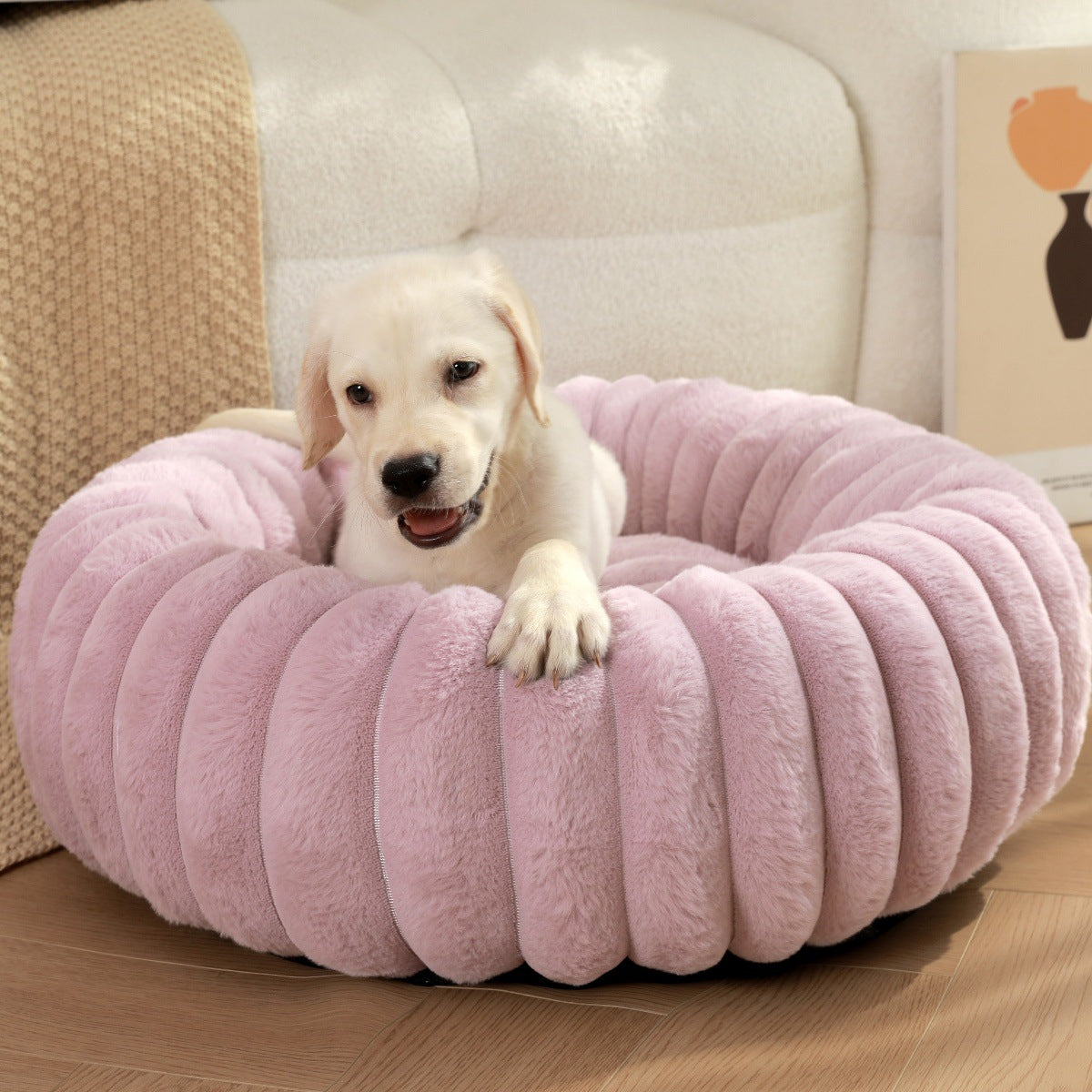 Pet High Weight Plush Round Warm Winter Nest Bed