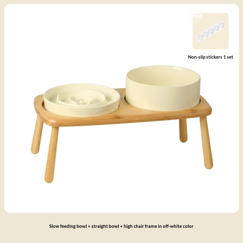 Pet Ceramic Slow Feeding Anti Choking Tip Proof Bowl