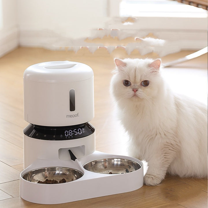 Pet Capsule Automatic Double Bowl Feeding Feeder