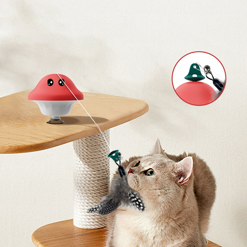Pet Suction Cup Wand Retractable Teaser Exercise Interactive Toy